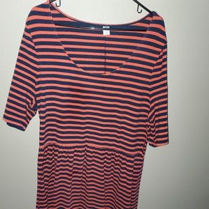 Old Navy XXL Orange & Navy Striped Dress